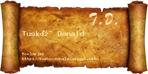 Tuskó Donald névjegykártya
